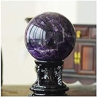 Qiangcui Office Home Table Feng Shui Decoration Crystal Ball/Decorative Balls Pure Natural Crystal Ball Purple Cracked Crystal Glass Ball Office Transfer Ball Lucky Ball Feng Shui Gift Decoration Fort