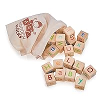 Colorful Alphabet Blocks - Explore, Spell, Stack with Sustainable Wooden Blocks! Educational Wooden Letters for Creative Learning Through Play and Stacking Fun!