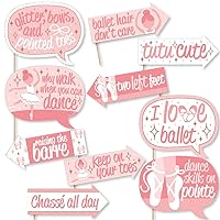 Big Dot of Happiness Funny Tutu Cute Ballerina - Ballet Birthday Party or Baby Shower Photo Booth Props Kit - 10 Piece