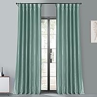 HPD Half Price Drapes Blackout Curtains for Bedroom & Living Room - Faux Silk Taffeta Blackout Curtain 50 X 108 (1 Panel), PTCH-BO5-108, Robin's Egg