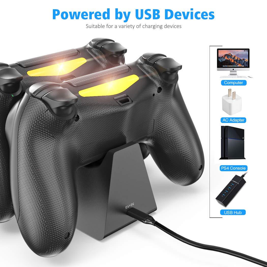 PS4 Controller Charger, DOBE Controller Charging Dock Station with LED Light Indicators Compatible with PS4/PS4 Slim/PS4 Pro Controller