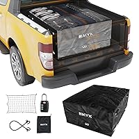 KYX 26 Cubic Feet Pickup Bed Storage Bag with Lock, 100% Waterproof Truck Bed Cargo Bag with Cargo Net, 800D Heavy Duty PVC Fabric, Fit for Any Truck, 8 Rubber Handles & Bungee Cords (50