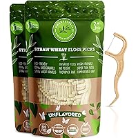 Biodegradable Dental Floss Picks - Natural Plastic Free Tooth Flosser for Adults & Kids | Eco-Friendly Unwaxed Floss | Organic Toothpick Stick Soft On Gum & Teeth | Vegan, Unflavored 100ct