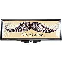MyStache Mustache Pill Box - Compact 1 Compartment Medicine Case