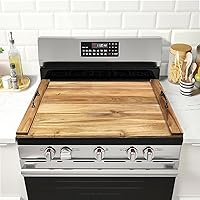 Noodle Board Stove Cover with Handles for Electric, Gas Stove Top (Acacia Wood)