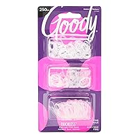 GOODY Ouchless Womens Polyband Elastic Hair Tie - 250 Count, Clear - Fine Hair Accessories to Style With Ease and Keep Your Hair Secured - Perfect for Fun and Unique Hairstyles - Pain-Free