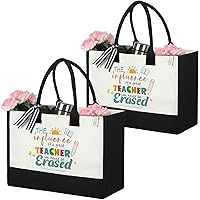 Panelee 2 Pcs Teacher Appreciation Gifts Women Canvas Tote Bag Graduation Teacher Gifts(Teacher Influence)
