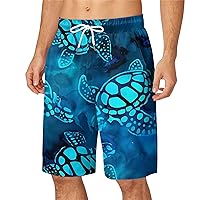Men's Hawaiian Beach Shorts Stylish Lightweight Drawstring Tropical Flower Swim Trunks Quick Dry Holiday Beachwear