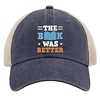 The Book was Better Hat for Mens Baseball Caps Stylish Washed Ball Caps Breathable