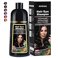 Hair Dye Shampoo, 3 in 1 Hair Color Shampoo for Women Men Gray Coverage, Herbal Ingredients Black Hair Dye 500ml (KASSA Black)