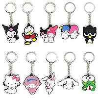 Cartoon Keychain, Cute Silicone Key Chain for Party Favors Gift (10pcs animal)