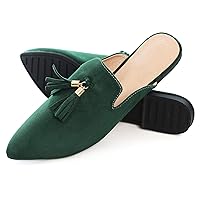 Dear Time Mules for Women Closed Pointed Toe Comfortable Mule Slides Backless Loafers Dressy Shoes Slip On Women's Flats Shoes for Ladies