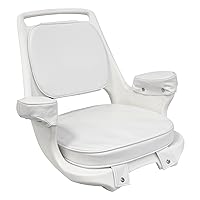 Wise 8WD1007-3-710 Captains Chair with Cushions and Mounting Plate, White
