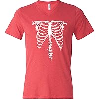 Halloween Skeleton Tri Blend V-Neck Shirt