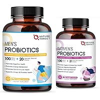 NATURE TARGET Probiotics for Men, Probiotics for Women, Probiotics for Digestive Health with Digestive Enzymes & Prebiotics, 100 Billion CFUs