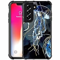 Compatible with Samsung Galaxy S21 Plus Case,Deep Blue Jellyfish Ocean Amazing Pattern Design Shockproof Anti-Scratch Hard PC Back Case for Samsung Galaxy S21 Plus Case