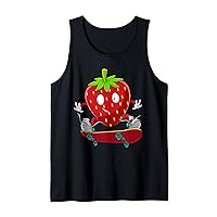 Cute Strawberry Design For Men Boys Strawberry Lover Fruit Tank Top