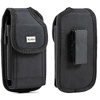 Universal Black Vinyl Pouch for Otterbox Defender Case On Apple iPhone 6S, 6, Samsung Galaxy Note 4, S5, S6, Holster with 360 Degree Rotating Belt Clip, Fits Otterbox Defender On The Phones