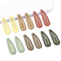 Medium Snap Hair Clips Metal No Slip Hair Barrettes for Women And Girls 2.36 Inch Hair Clips For Thin And Thick Hair,Light Multiple Colors,12 PCS