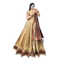 Festival Party Wear Indian Women Silk Printed Weaving Borde Lehenga Choli 6302