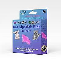 Purrdy Paws 40 Pack Soft Nail Caps for Cat Claws Lipstick Pink Kitten