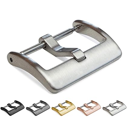 BARTON Elite Watch Band Replacement Buckle - Brushed 316L Stainless steel - 16mm, 18mm, 20mm, 22mm & 24mm