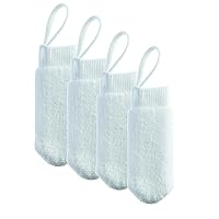 Microfiber Fingerbrush Oral Cleaner for Dogs, 4-Pack, Battery Powered, White