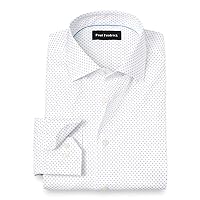 Paul Fredrick Men's Classic Fit Comfort Stretch Non-Iron Geo Print Dress Shirt