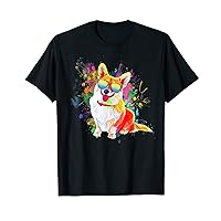 Colorful Retro Corgi Dog Lover Gear For Men, Women & Kids T-Shirt
