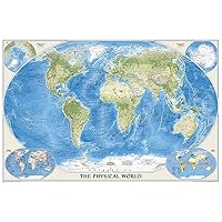 National Geographic World Physical Wall Map (45.75 x 30.5 in) (National Geographic Reference Map)