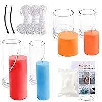 MILIVIXAY Cylinder Candle Mold Set-4PCS Pillar Candle Molds - Plastic Candle Molds for Candle Making-Candle Making Molds-120 Ft. of Wick 2 Wick Clips and 2 Wick Holders Included as a Gift.