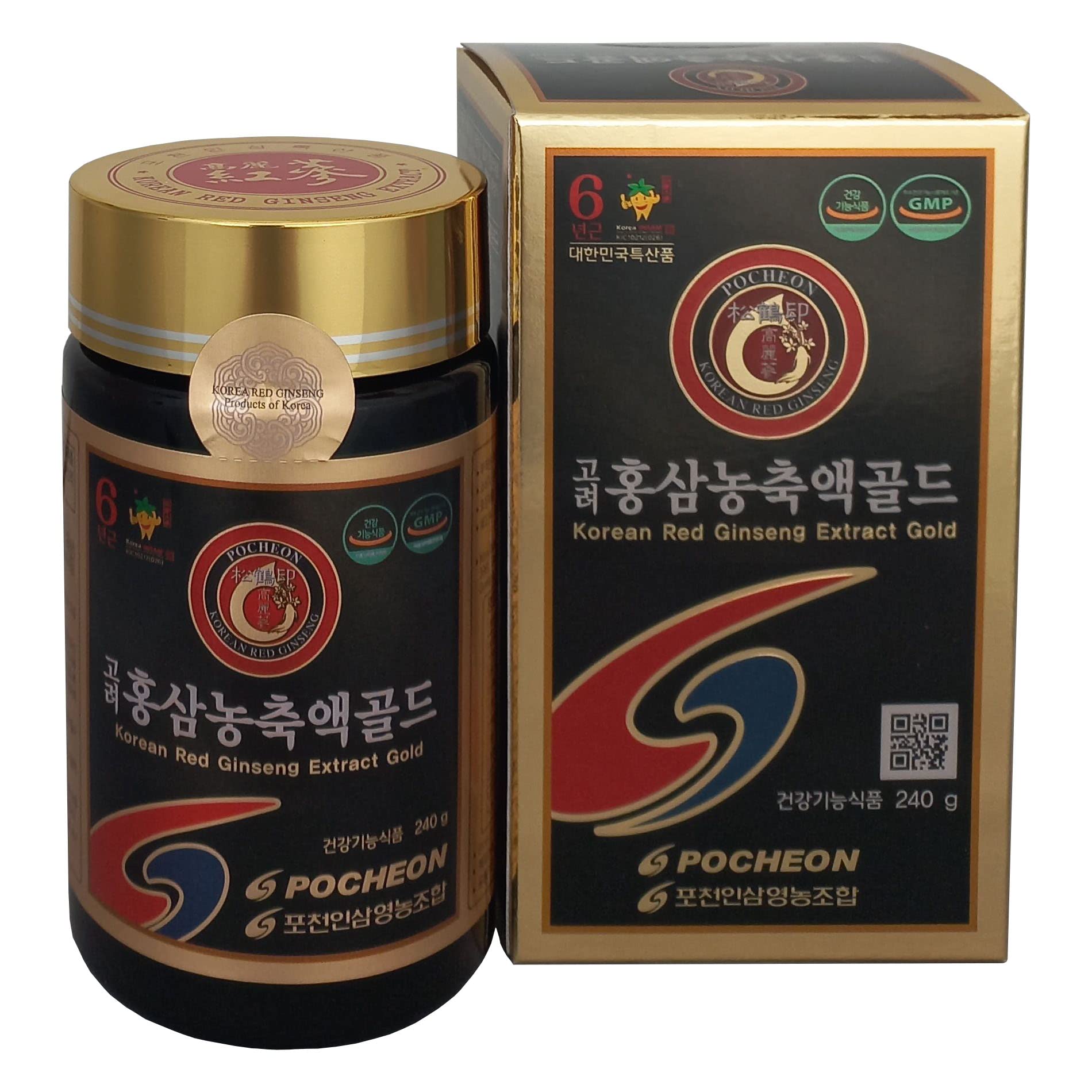 Pocheon 240g(8.5oz), 100% Pure Korean 6years Root Red Ginseng Extract Gold, TOP Ginsenoside, Saponin, Panax