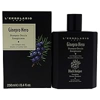 L'Erbolario Black Juniper Energising Shower Shampoo - Body And Hair Cleanser - With Woody And Citrus Notes - Deeply Nourishes And Cleanses - Protects The Skin While Preserving Its Moisture - 8.4 Oz