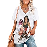 T-Shirt Women's Short Sleeve Shirt Summer Sexy V Neck Tee Tunic Blouse