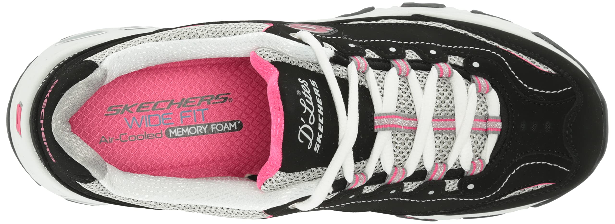 Skechers Women's D'Lites-Life Saver Memory Foam Lace-up Sneaker