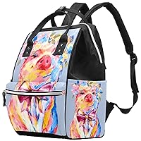 Painting Colorful Piggy Diaper Bag Travel Mom Bags Nappy Backpack Large Capacity for Baby Care