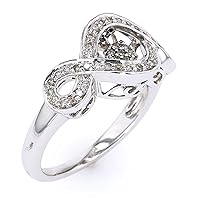 10KT White Gold Prong Setting H-I Color Quality 45 Round Diamond 0.26 Ctw Infinity Ring for Women and Girls