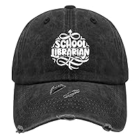 School Librarian Hat for Womens Washed Distressed Baseball Cap Cool Washed Workout Hat Quick Dry