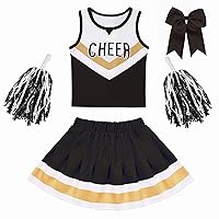 Cheerleader Costume for Girls Cheerleader Outfit for Cheerleading Dress Up Halloween Cheerleader Gifts