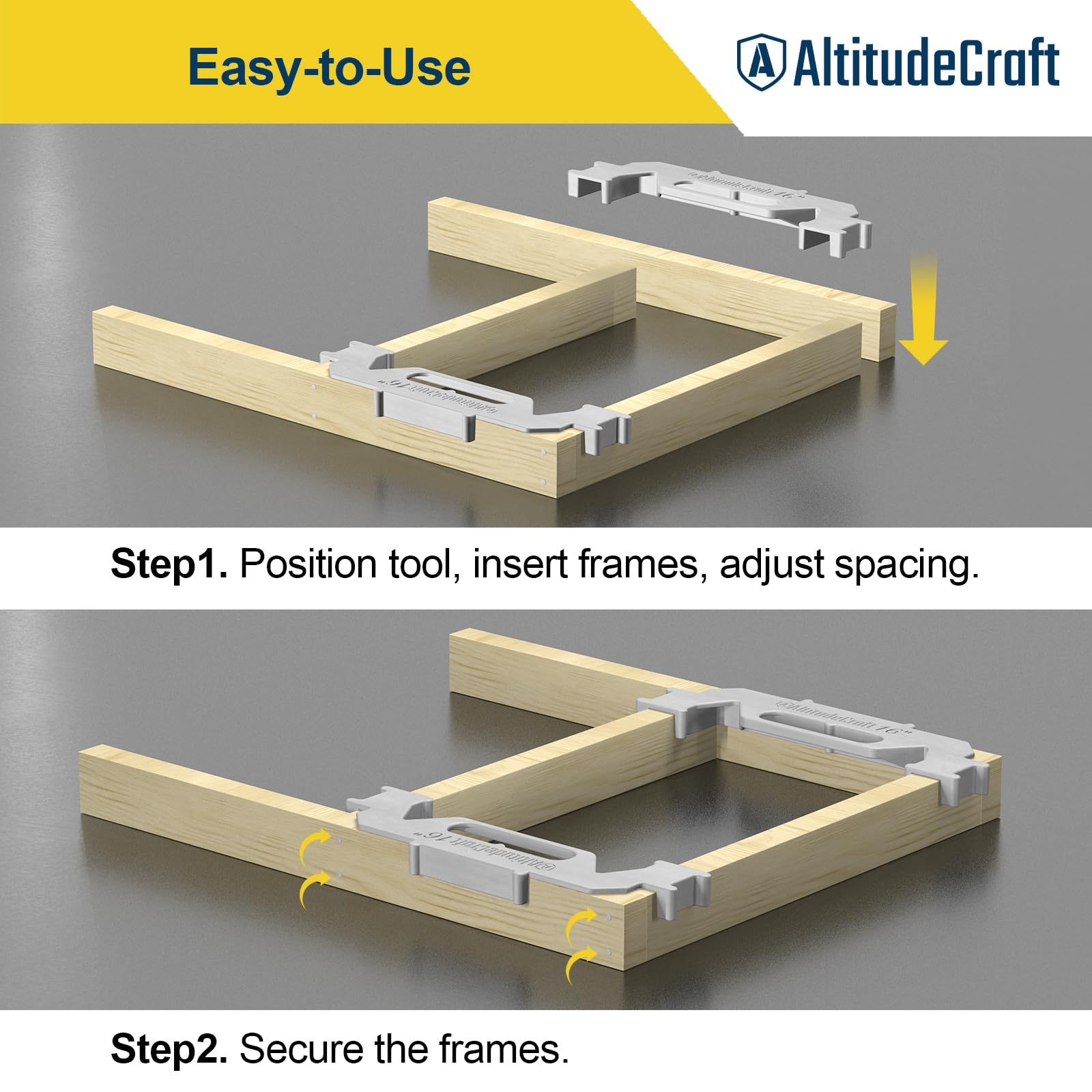 AltitudeCraft Framing Tools - 16'' Framing Stud Layout Tool, Stud Framing Jig for 16 Inch On-Center Precision Wall Stud Framing Measurement (1-Piece)