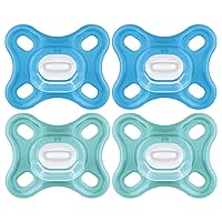 MAM Comfort Baby Pacifier, 100% Lightweight Silicone, 0-3 Months, Baby Boy (Pack of 4)