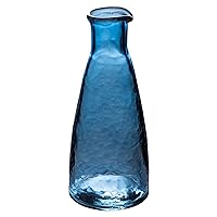 Hammered Glass Personal Carafe, Water Pitchers, Wine Decanters, Mixed Drinks, Mimosas, Indigo