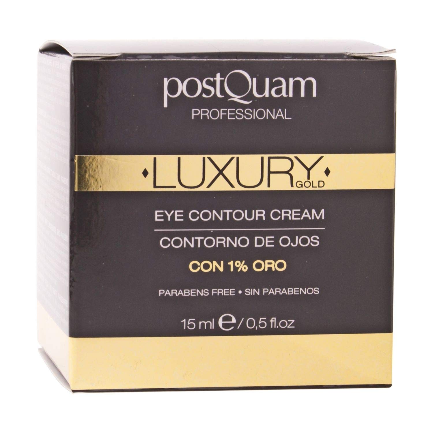 POSTQUAM Professional Luxury Gold Eye Contour Cream 15ml – Spanish Beauty - Hyaluronic Acid - Helps Minimize Wrinkles & Expression Lines - to Soothe the Eye Area - Active Ingredients
