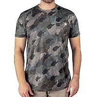 Men's State Camouflage West Virginia Short Sleeve Performance Hunting Lightweight Shirt with Front Chest Pocket - Moisture Wicking UPF 50 L