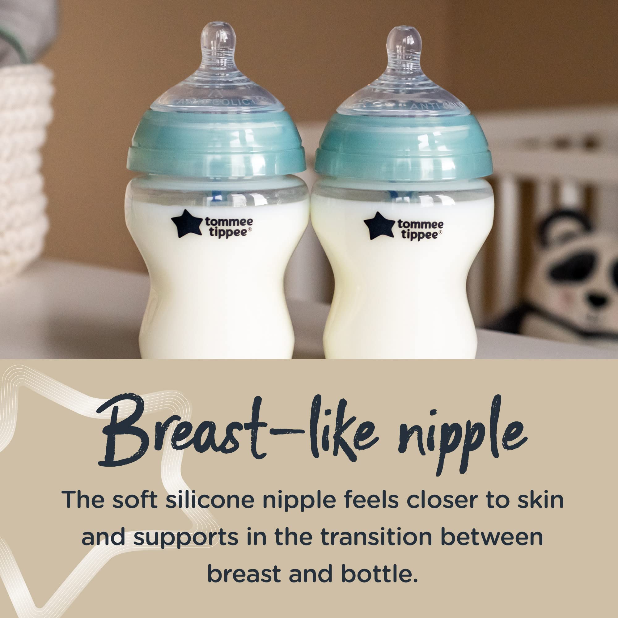 Tommee Tippee Advanced Anti-Colic Newborn Baby Bottle Feeding Gift Set, Heat Sensing Technology, Breast-like Nipple, BPA-Free