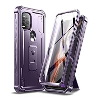 Dexnor for Motorola Moto G Stylus 5G Case 2021, [Built in Screen Protector and Kickstand] Heavy Duty Military Grade Protection Shockproof Protective Cover for Motorola G Stylus 5G (Phantom Pruple)