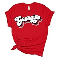 Womens Georgia Football UGA Stacked Georgia Unisex Fit Short Sleeve T-Shirt