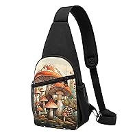 Sling Bag Crossbody for Women Fanny Pack Giant Mushroom Chest Bag Daypack for Hiking Travel Waist Bag