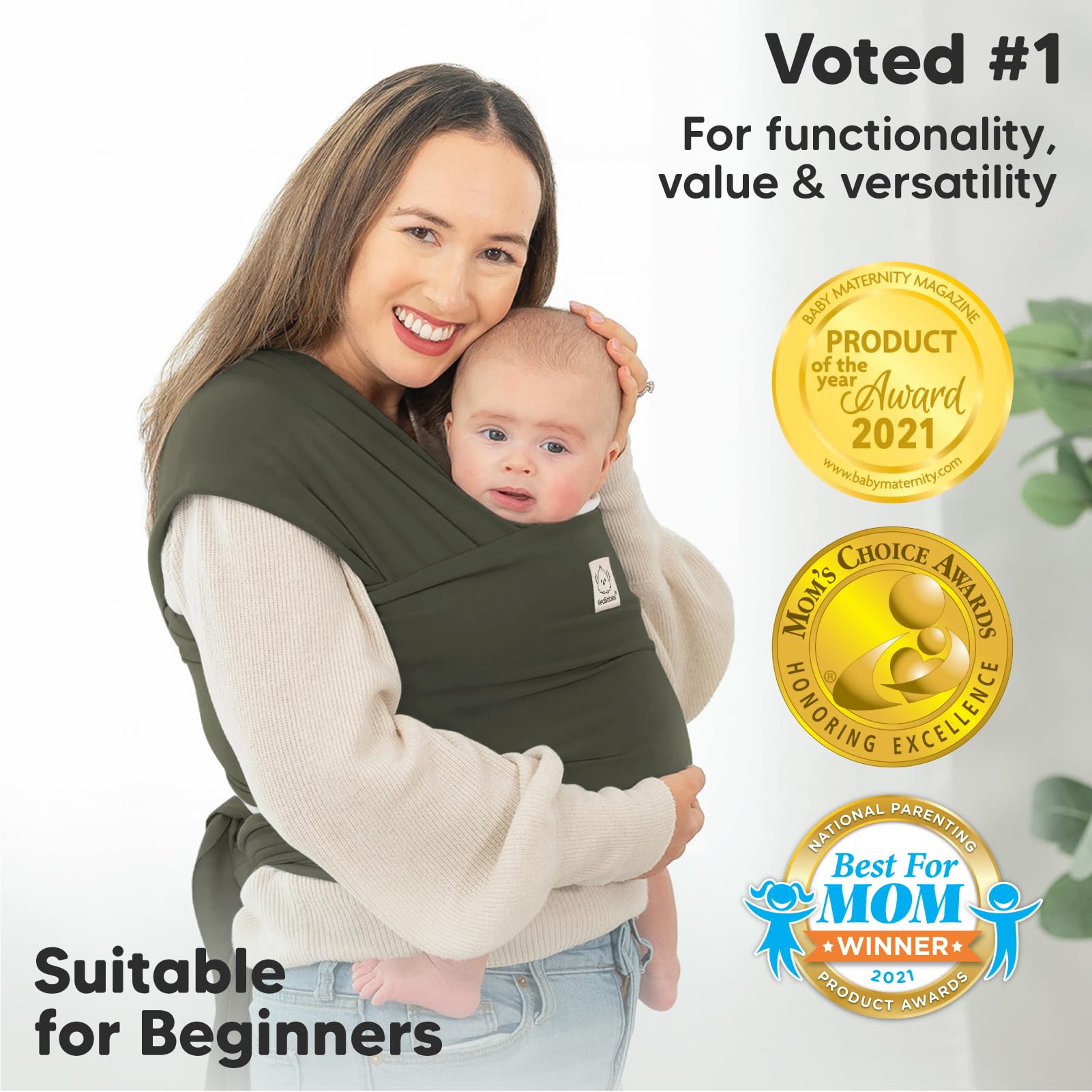 KeaBabies Baby Wrap Carrier and Car Seat Covers for Babies - All in 1 Original Breathable Baby Sling, Nursing Cover, Lightweight,Hands Free Baby Carrier Sling