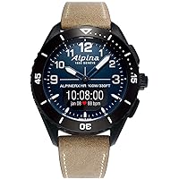 Alpina Men's Alpiner X Outdoor Connected Watch, Multi-Functional, Activity, Sleep, GPS, Message Notifications, Worldtimer, Digitial LED Screen, Sapphire Crystal, 45mm (Model: AL-284LNN5AQ6L)